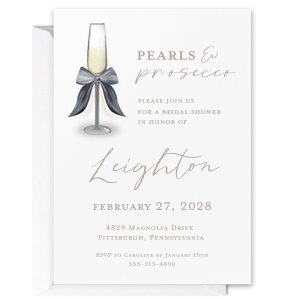 Pearls and Prosecco Champagne Flute Invitation