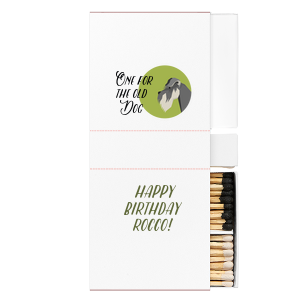 Our personalized White Classic Custom Photo Matchbox with Matte Black Ink Digital Print Colors and Matte Army Green Ink Digital Print Colors can be customized to complement every last detail of your party.