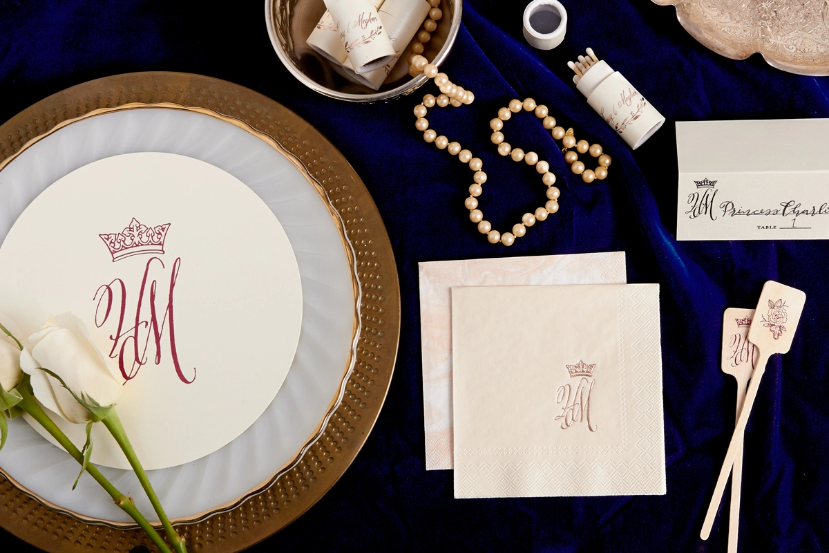 royal wedding themed personalized wedding supplies