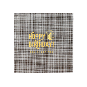 The ever-popular White Cocktail Napkin with Shiny 18 Kt Gold Foil has a Brew graphic and is good for use in Drinks themed parties and can be personalized to match your party's exact theme and tempo.