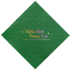 Add flair to your Greek Week festivities with our personalized napkins! Crafted from high-quality material, customize them with your sorority or fraternity name. Perfect for rush, sorority giveaways, or toga parties. Elevate your event and impress your guests while repping your Greek family. A chic, practical touch that turns any gathering into a memorable occasion