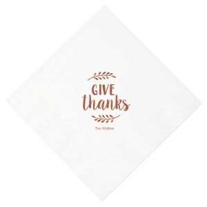 ForYourParty's personalized White Linen Like Petite Napkin with Shiny Copper Foil couldn't be more perfect. It's time to show off your impeccable taste.