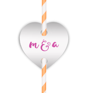 Infuse your toasts with artistry using the Flourished Ampersand Initials Tag. Bold initials connect with an artistically flourished ampersand, bringing a burst of energy to each sip and a stylish twist to your celebration's refreshments.