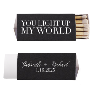 Our beautiful custom Poptone Teal/Peacock Triangle Matchbox with Shiny Rose Gold Foil will add that special attention to detail that cannot be overlooked.