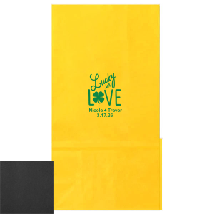 Our personalized Satin Leaf Large Cellophane Bag with Satin Leaf Foil has a Lucky In Love graphic and is good for use in St. Patrick's Day, Wedding themed parties and will give your party the personalized touch every host desires.