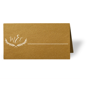 ForYourParty's chic Metallic Sterling Silver Matte Runway Place Card with Satin Teal / Peacock Foil has a Branch Frame 2 graphic and is good for use in Floral, Frames, Wedding themed parties and are a must-have for your next event—whatever the celebration!