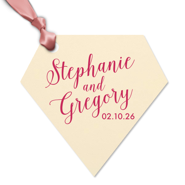 Make your gifts stand out with the Elegant Script Names Gift Tag. This diamond-shaped tag can be customized to complement every last detail of your party.