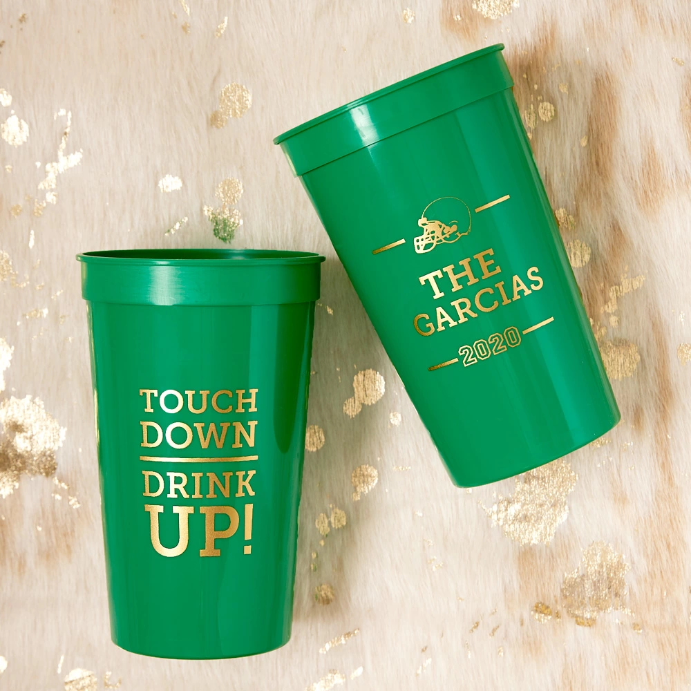 Personalized stadium cups for your upcoming football tailgate party