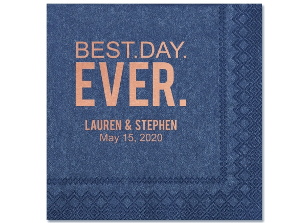 best day ever wedding napkin
