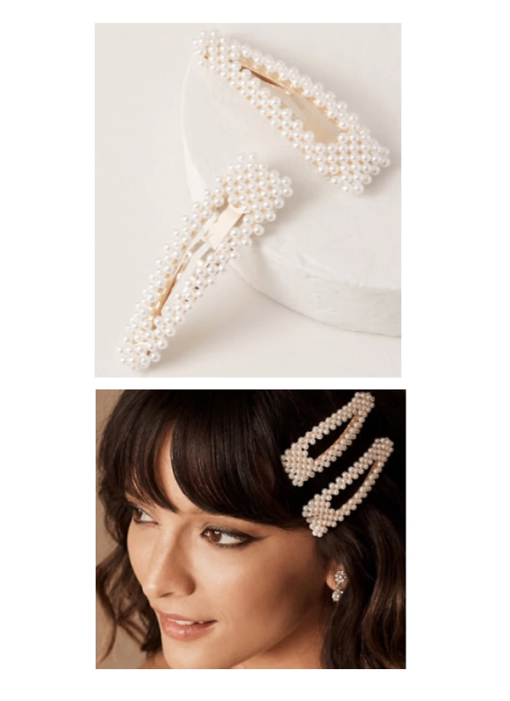 Beautiful BHLDN Loeffler Randall Pearl Clip Set for Your Wedding Day Hairstyle