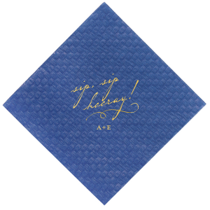 Add a touch of elegance to your celebration with the Vintage Sip Sip Hooray Napkin. Featuring a whisper-soft "sip sip hooray" and elegant flourish, it's perfect for those who appreciate a quieter kind of cheer. Personalize it to make every toast sophisticatedly yours. Cheers! 