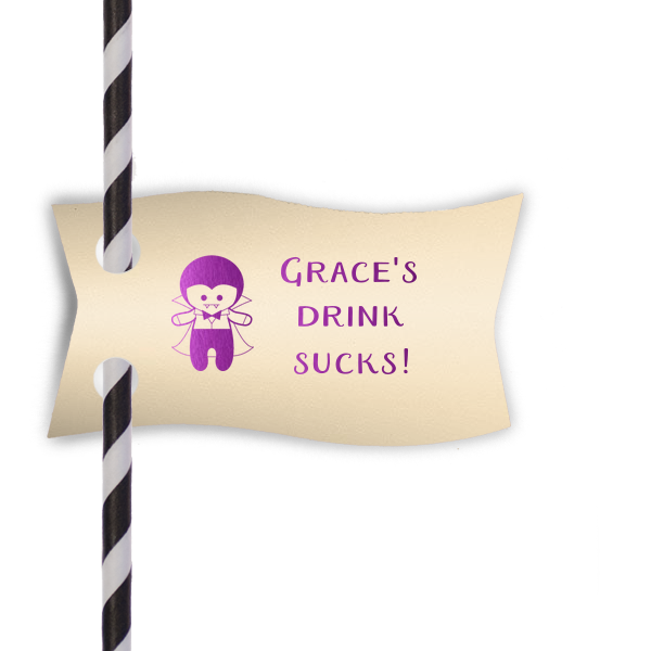 Vampire Drink Straw Tag