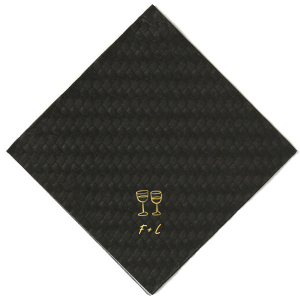 Celebrate your occasion with understated style using the Minimal Wine Glasses Napkin. This trendsetting design showcases two hand-drawn wine glasses, representing shared moments of cheer. Personalize with your initials below, creating a tailored touch for your wedding, engagement party, or birthday celebration.