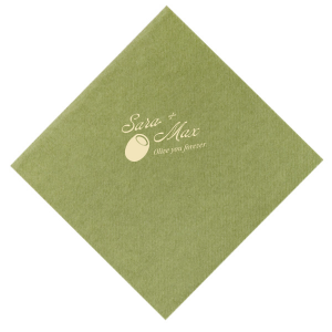 For your once in a life time special event you can't go wrong with the Olive You Forever Napkin. Cheekily express your devotion to one another with the trendy design in your choice of colors and styles.