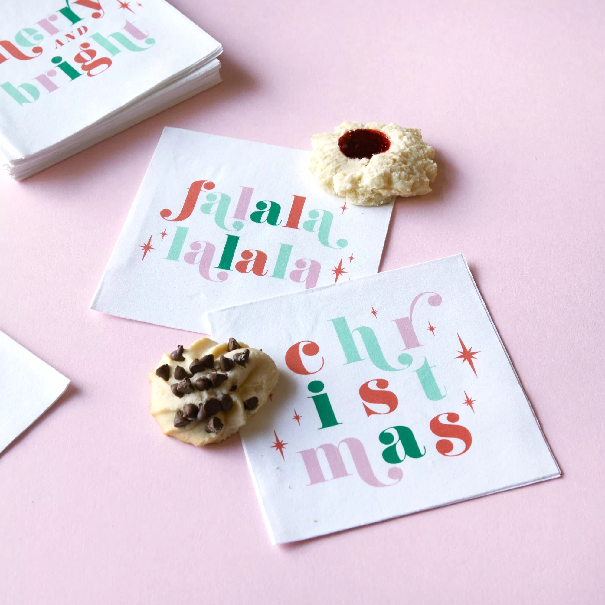 colorful Christmas party napkins