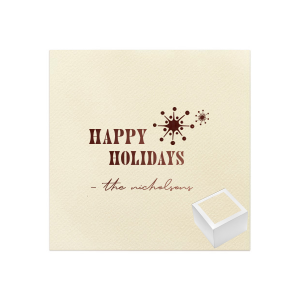 Do you want to bring a good vibe on your friends party? This napkin Reception Set designed in a retro style and snowflake graphics on it would be your perfect gift!
