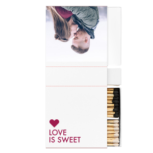 Custom White Lipstick Custom Photo Matchbox with Matte Lipstick Red Ink Digital Print Colors and Matte Fuchsia Ink Digital Print Colors has a Solid Heart graphic and is good for use in Wedding, Hearts, Anniversary themed parties and couldn't be more perfect. It's time to show off your impeccable taste.
