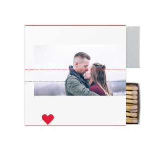 Custom White Lipstick Custom Photo Matchbox with Matte Lipstick Red Ink Digital Print Colors and Matte Fuchsia Ink Digital Print Colors has a Solid Heart graphic and is good for use in Wedding, Hearts, Anniversary themed parties and couldn't be more perfect. It's time to show off your impeccable taste.