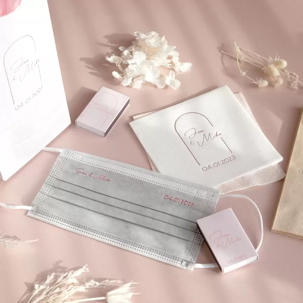 foil stamped cocktail napkin