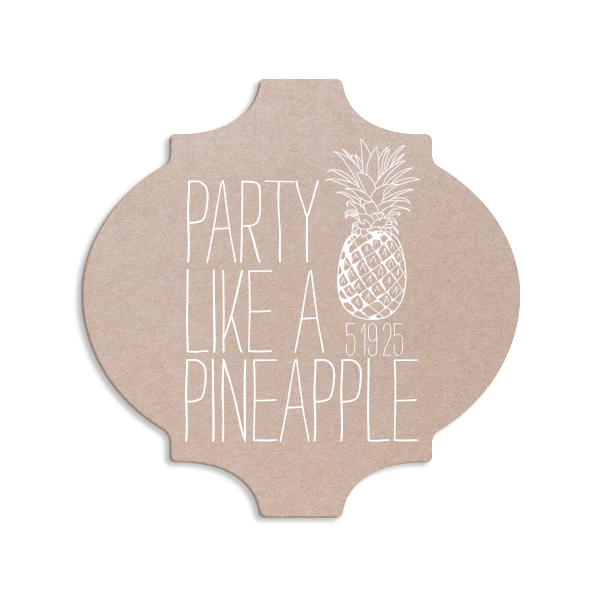 ForYourParty's elegant White Square Coaster with Matte Royal Blue Foil has a Pineapple graphic and is good for use in Food themed parties and will look fabulous with your unique touch. Your guests will agree!