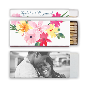 ForYourParty's personalized White Square Custom Photo Matchbox with Matte Stone Blue Ink Digital Print Colors and Matte Slate Gray Ink Digital Print Colors will impress guests like no other. Make this party unforgettable.