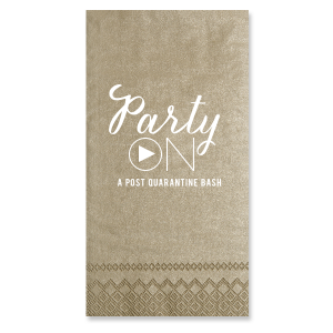 ForYourParty's elegant Watercolor Sunrise Cocktail Napkin with Shiny Poppy Foil will impress guests like no other. Make this party unforgettable.