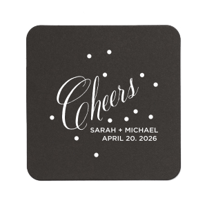 Custom Eggshell Round Coaster with Shiny Rose Quartz Foil can be personalized to match your party's exact theme and tempo.