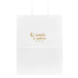 Shine bright with the Moon & Stars Couples Bag at your next special party event. Featuring customizable text in your choice of foil stamp colors and bag styles, easily personalize your design to best match your unique vibes!