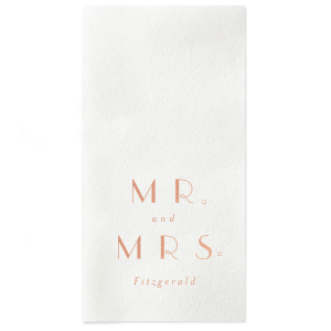 Champagne Bubbly Mr and Mrs Napkin