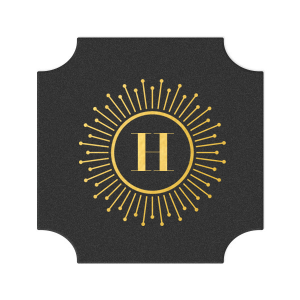Accent your tables with the Deco Sunburst Framed Coaster, featuring a dazzling art deco sunburst that spotlights a bold initial. Its captivating symmetry and vintage charm make every sip a toast to timeless style.