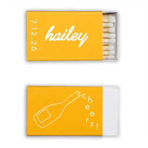 Minimal Bridal Shower Cheers Matchbook