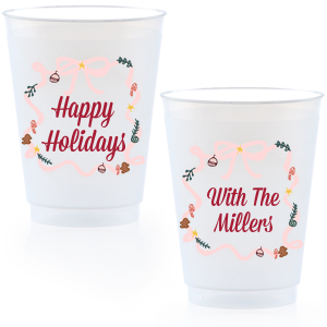 Happy Holidays Bows Cup