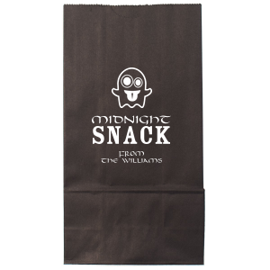 Pack the fun with the Midnight Snack Halloween Bag, featuring a playful ghost above 'Midnight Snack.' Personalize it with your family name, crafting the perfect vessel for party favors or treat-or-treating delights at any spooky soiree.