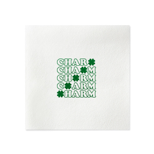 Meet our new napkin with Charm Clover graphics which will look awesome on St.Patrick's Day! Decorate in style - give your guests a nice welcoming greeting! They will love it!