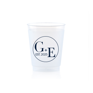 ForYourParty's elegant 9 oz Frost Flex Cup with Matte Stone Blue Ink Colors will look fabulous with your unique touch. Your guests will agree!