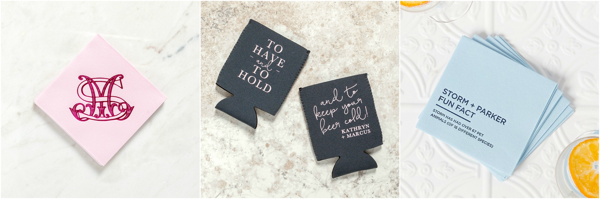 Can coolers, guest hand towels, and Fun Facts!