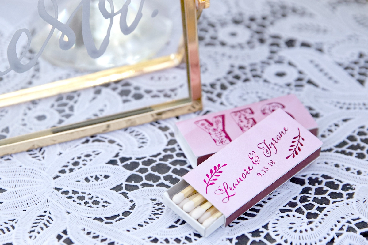 wedding favor candle matches