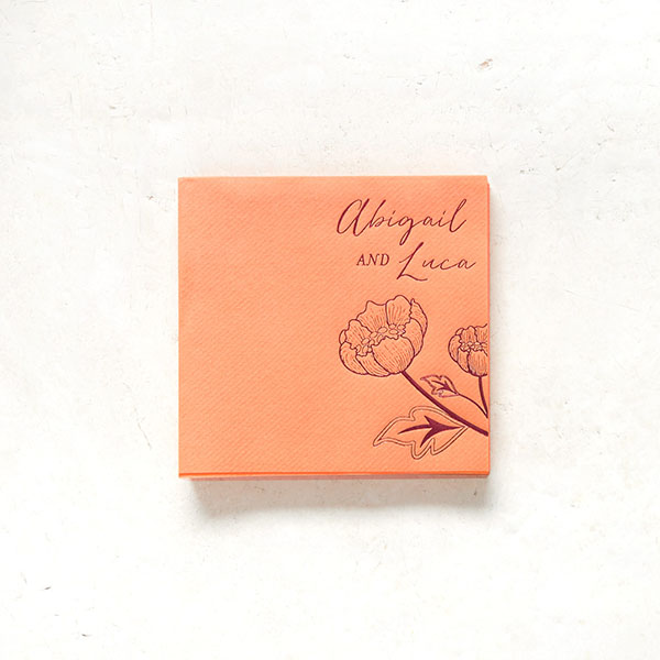 Handwritten Names And Flower Napkin 