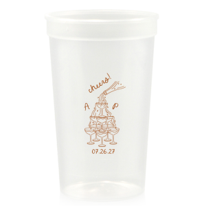 Enjoy a new spin on our classic design with the Champagne Tower Initials Cup. Featuring the initials of the couple alongside a fabulous champagne tower, the sleek cup can be personalized in your choice of ink colors to make it unique as yourself!