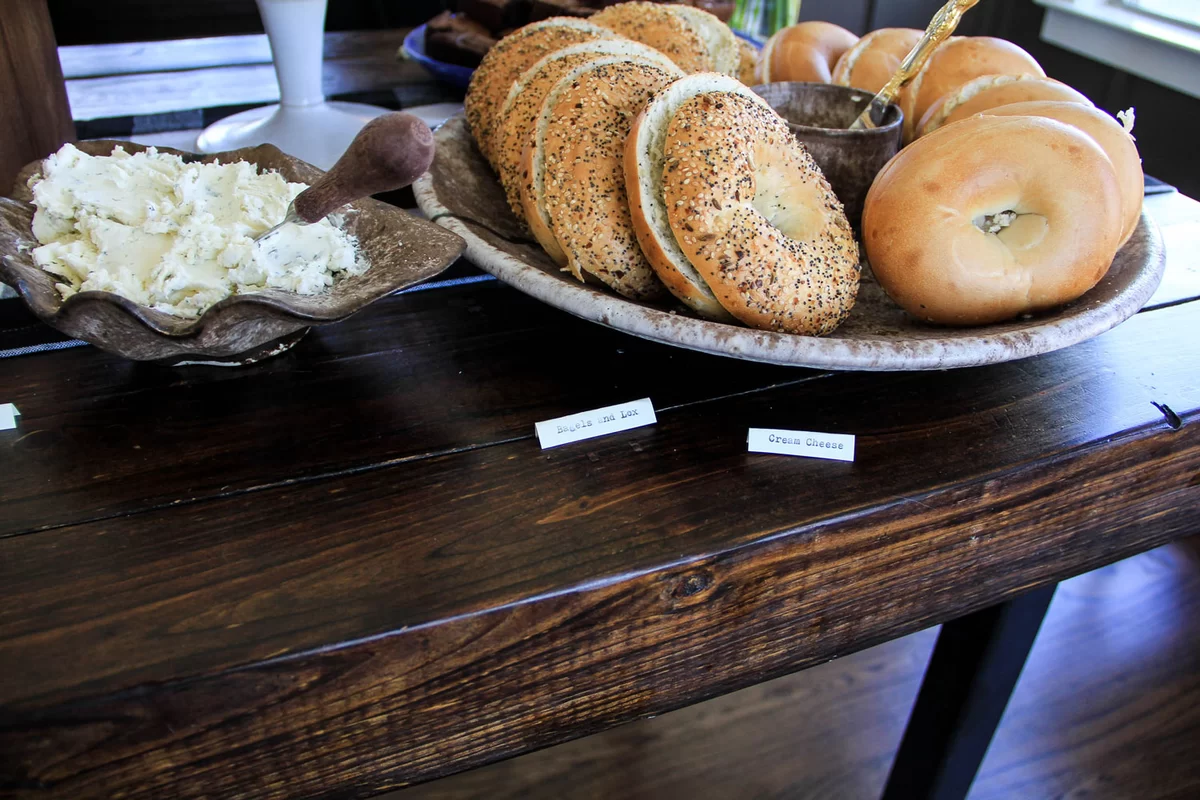 bridal shower brunch bagel menu