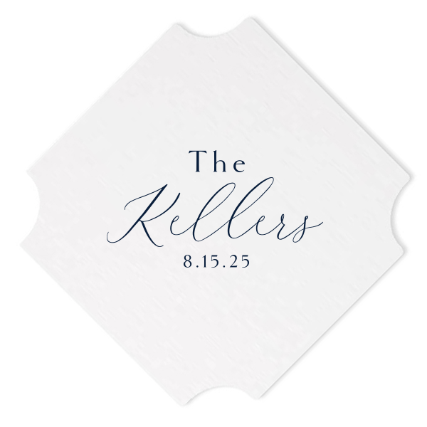 Our custom Blush w/ Kraft back Hexagon Coaster with Shiny Poppy Foil are a must-have for your next event—whatever the celebration!