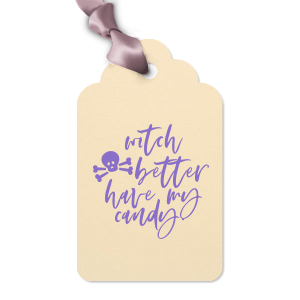 ForYourParty's chic Poptone Ballet Pink Luggage Gift Tag with Matte White Foil has a Skull & Crossbones graphic and is good for use in Halloween themed parties and will impress guests like no other. Make this party unforgettable.