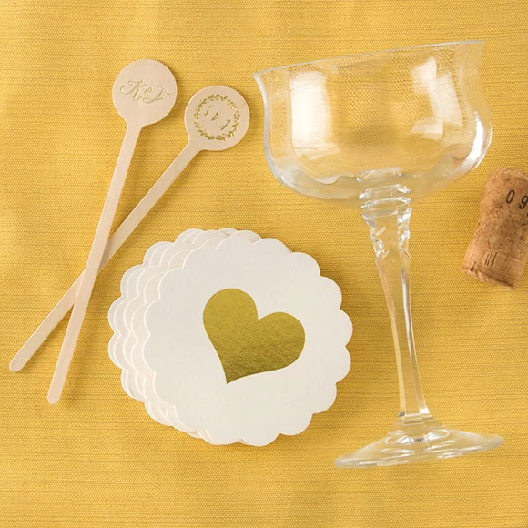 Bridal Shower Personalized Cocktail Stirrer and Custom Coasters