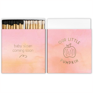 Our custom Watercolor Rose Classic Matchbox with Shiny Turquoise Foil has a Pumpkin graphic and is good for use in Thanksgiving, Halloween themed parties and can be customized to complement every last detail of your party.