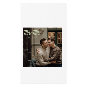 ForYourParty's personalized White Borderless Custom Photo Cocktail Napkin with Matte Mint Ink Digital Print Colors has a Mr. and Mr. 2 graphic and is good for use in Words, Wedding themed parties and are a must-have for your next event—whatever the celebration!