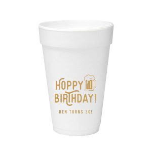 Raise a glass—and a laugh—with the Hoppy Birthday Foam Cup! Featuring vibrant "Hoppy Birthday" text and a foaming beer mug, it’s the ultimate brew-themed bash accessory. Customize with the celebrant’s name for cheers guaranteed from every sip!