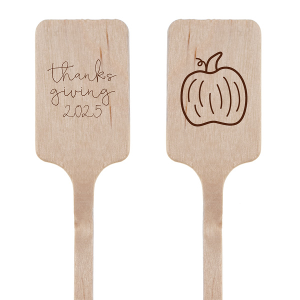 Our custom Matte Chocolate Round Stir Stick with Matte Chocolate Foil has a Pumpkin graphic and is good for use in Thanksgiving, Halloween themed parties and will give your party the personalized touch every host desires.
