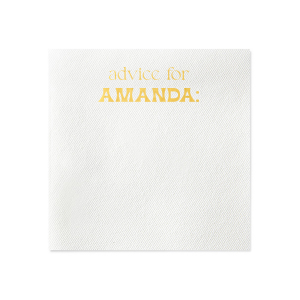 The Advice For The Graduate Napkin is a must have party accessory for your graduation party! Your guests will have an opportunity to write their advice on a napkin for the graduate. This unique party favor will be memorable for everyone involved.