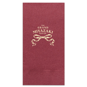 Personalize this romantic napkin! Featuring a beautiful bow design, you can customize the text with your family name or the name of your event. 