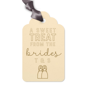 ForYourParty's chic Watercolor Sunrise Luggage Gift Tag with Shiny Royal Blue Foil has a Wedding Couple 2 graphic and is good for use in Wedding, Pairs themed parties and will give your party the personalized touch every host desires.